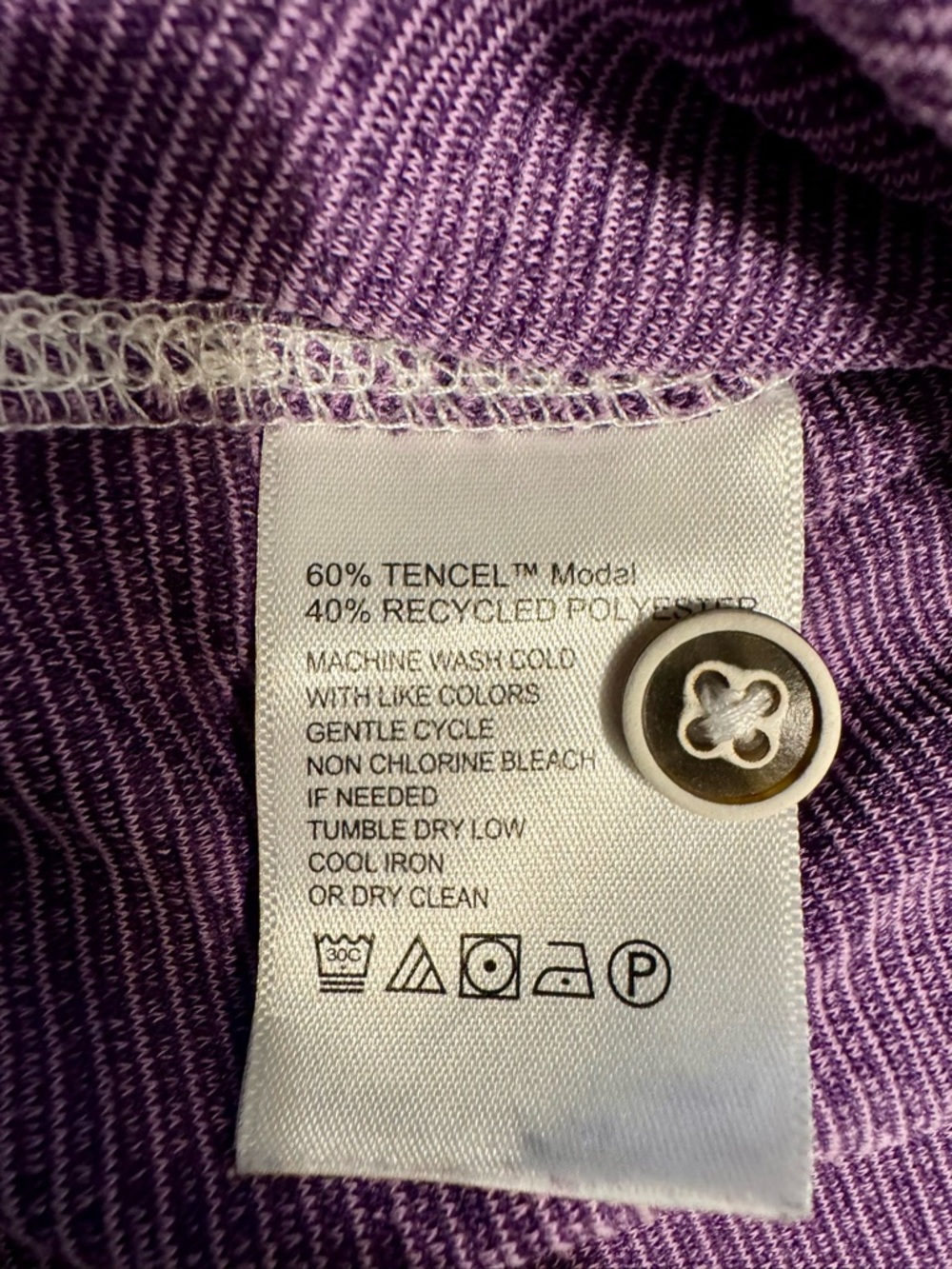 Tommy Bahama Purple Slub Knit Polo Shirt L Tencel Blend Casual Soft - Picture 5 of 8